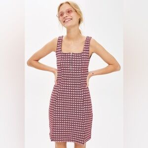 TOPSHOP - Pink & Black Check Mini Dress